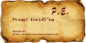 Priegl Enciána névjegykártya